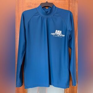 AMA Unisex Royal Blue Mock Turtleneck Long Sleeve Rash Guard -Large
